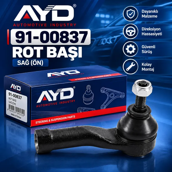ROT BAŞI SAĞ CLİO II ( 1998-2012) CLİO III ( 2005-2014) KANGOOI ( 19987-2008) MEGANE I (1196-2003) SYMBOL I-II  (1993-2013) AYD91-00837 Görsel 1